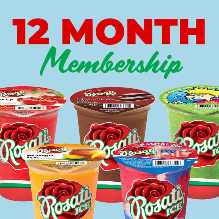 12 Month Membership (24 cups, 10 oz) Rosati Ice